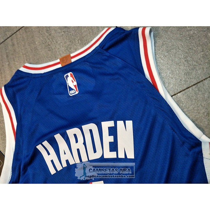 Camiseta Philadelphia 76ers James Harden NO 1 Icon 2021-2022 Autentico Azul